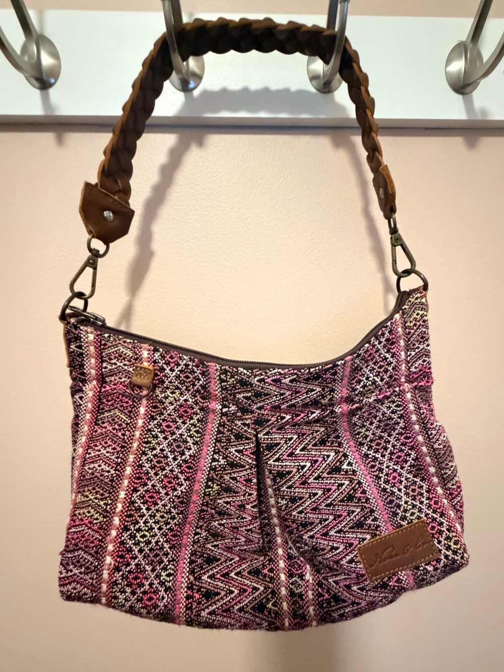 Nena & Co. Handwoven Guatemalan Shoulder Bag Braided Leather Artisan Boho
